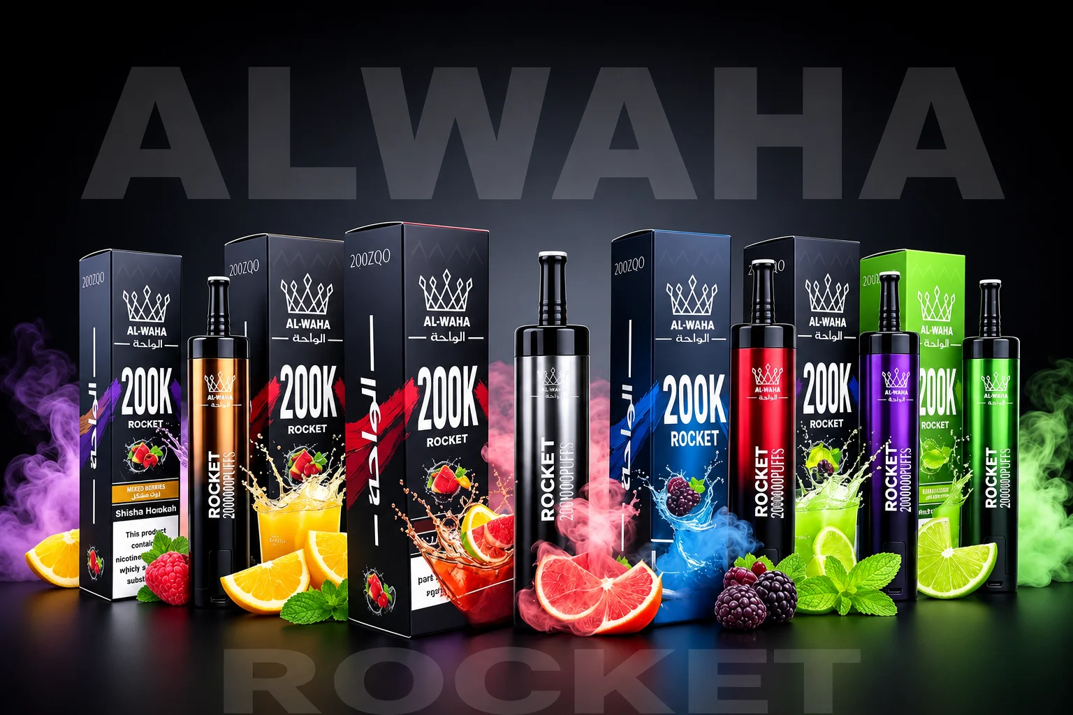 AL WAHA Rocket 200K vape banner