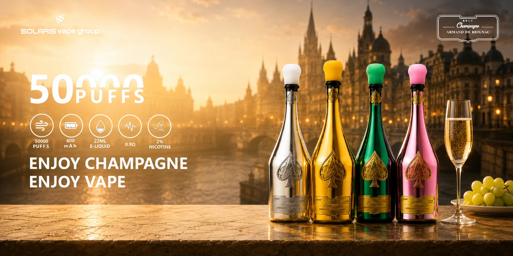 SOLARIS Armand de Brignac Champagne 50K wide banner