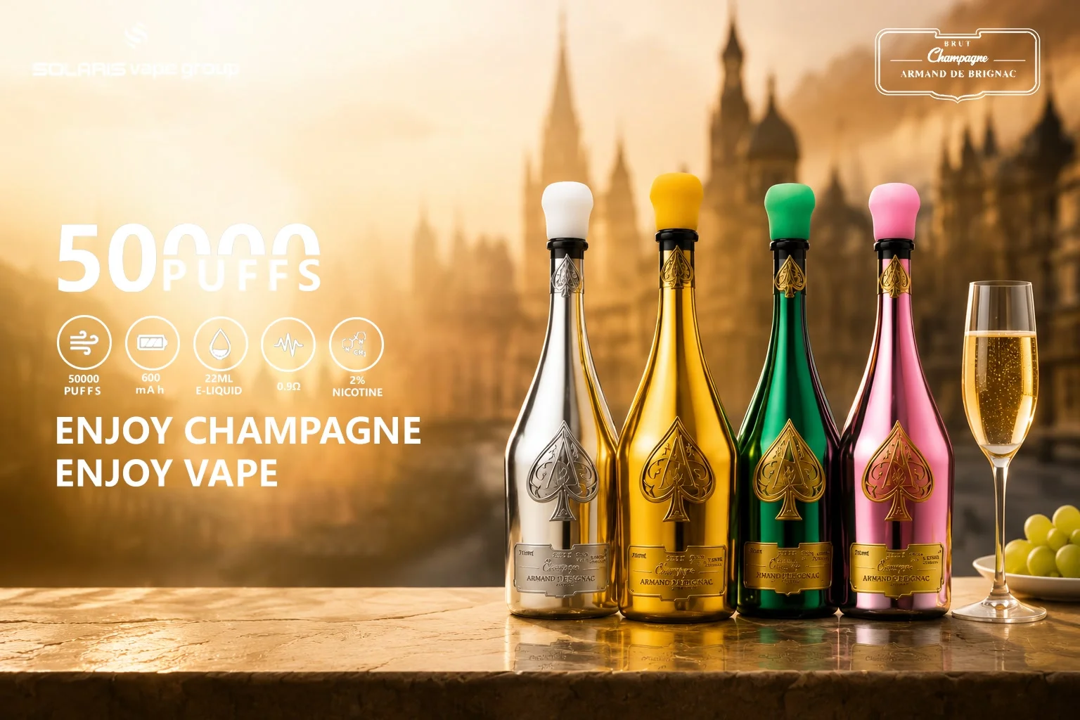 SOLARIS Armand de Brignac Champagne 50K vape home banner