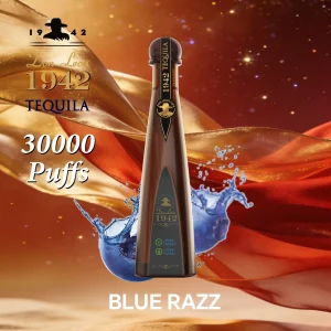 Blue Razz flavor poster for SOLARIS Don Leon Tequila Vape with icy blue berry splash.