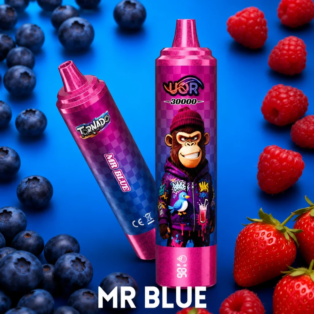UOR Tornado 30K Mr Blue disposable vape hero poster.